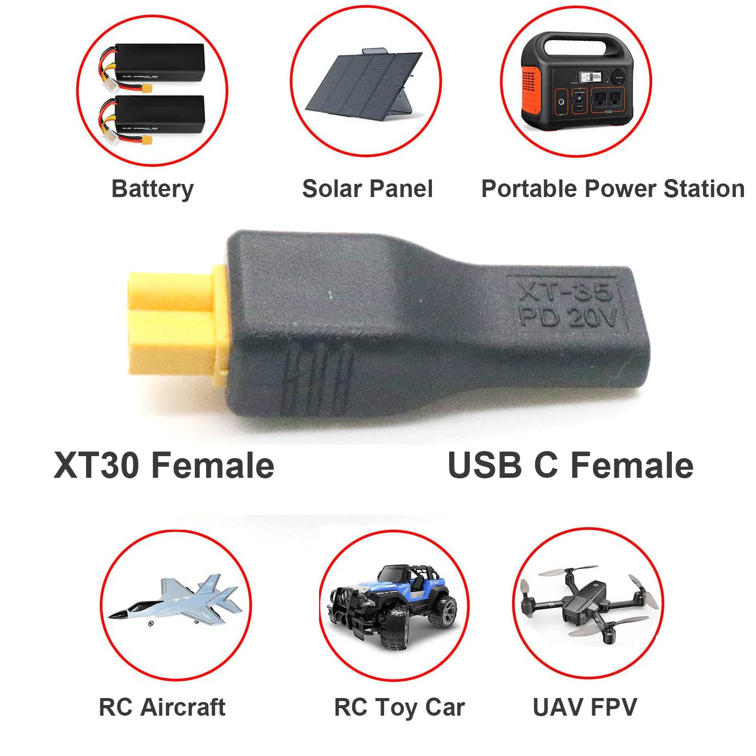 1pc USB Type C Female Input to - đánh giá và giá Drone Battery Adapter